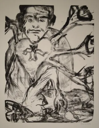 Lithografie Disler - Herzhorcher