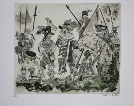Ets En Aquatint Dittrich - Schlacht