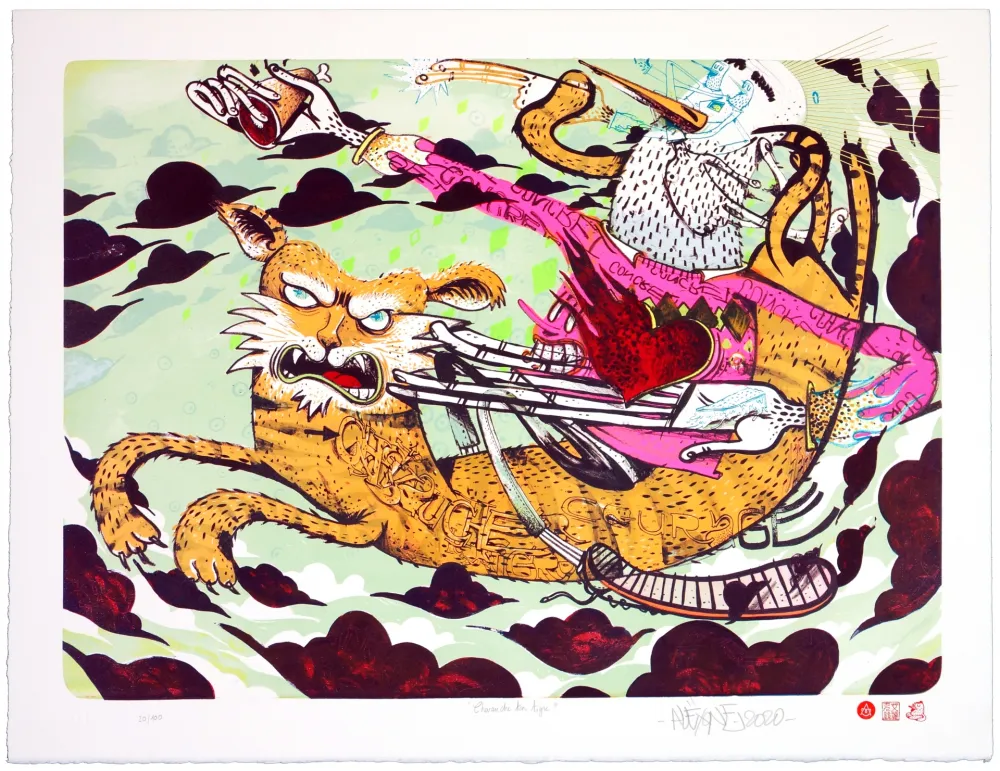 Lithografie Dizac - Chevauche ton Tigre/Ride the Tiger
