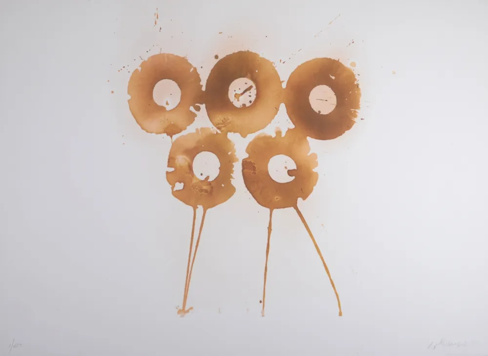 Lithografie Dokoupil - Golden Rings