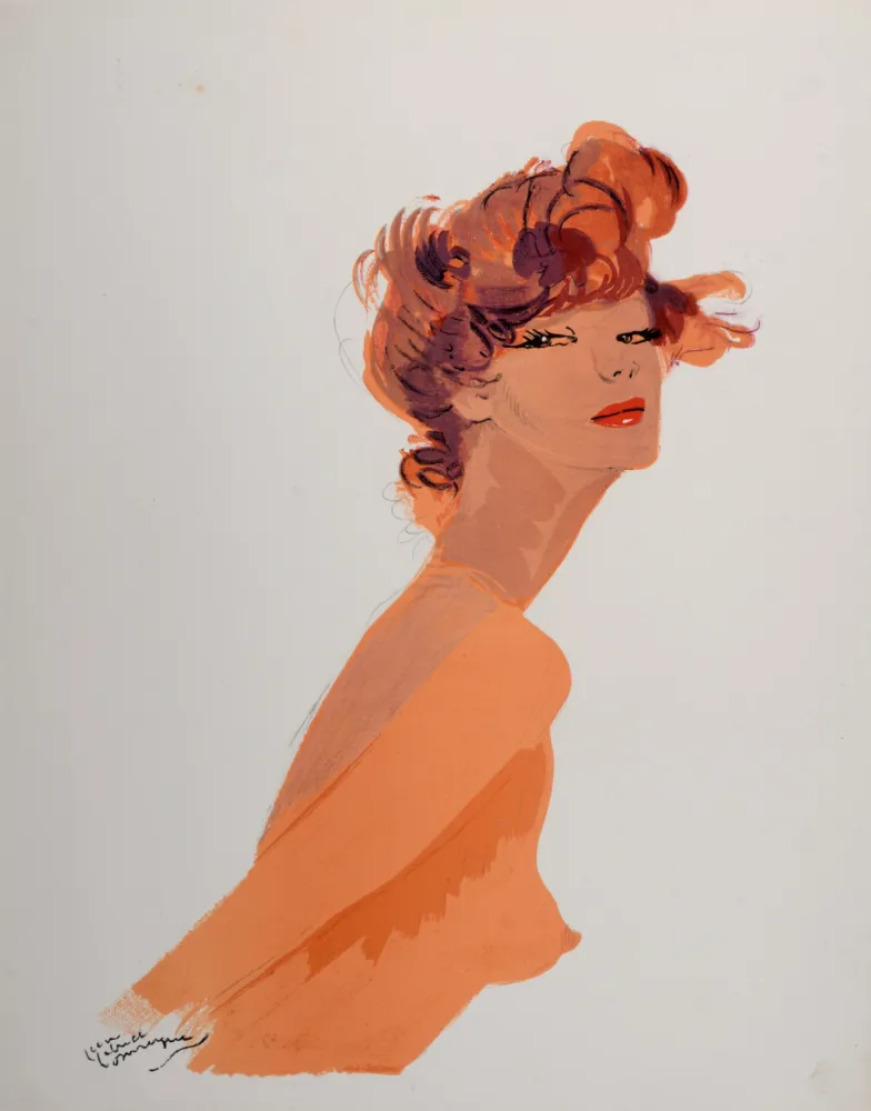 Lithografie Domergue - La Parisienne : Ernestine, 1956