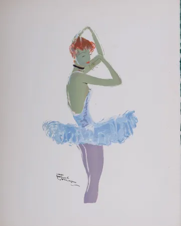 Lithografie Domergue - La Parisienne : La Ballerine, 1956