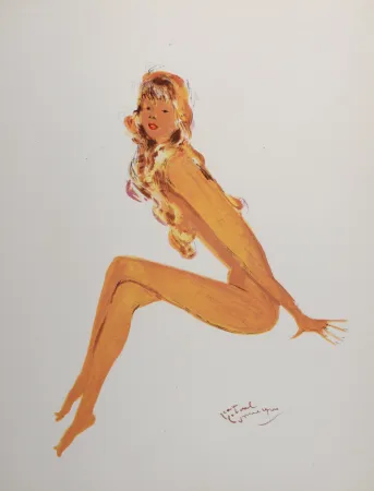 Lithografie Domergue - La Parisienne : Sylvie, 1956