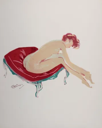 Lithografie Domergue - La Parisienne : Une cavalière, 1956