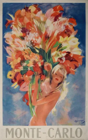 Lithografie Domergue - Monte-Carlo, c. 1950 - Large!