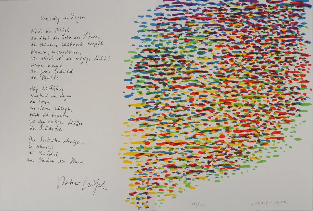 Lithografie Dorazio - Composition colorée