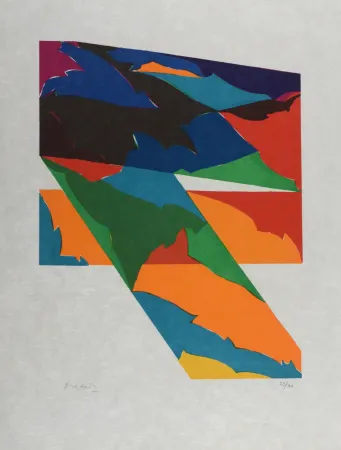 Lithografie Dorazio - Composition (#E), 1976 - Hand-signed