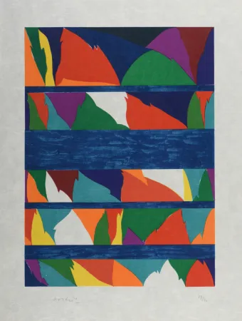 Lithografie Dorazio - Composition (#F), 1976 - Hand-signed