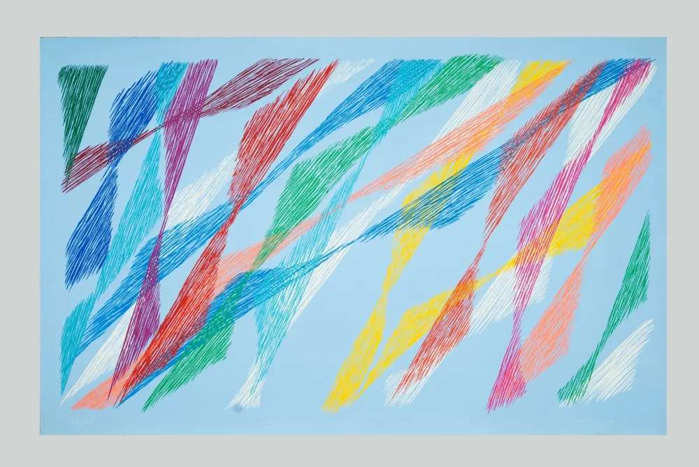 Zeefdruk Dorazio - Composizione azzurra