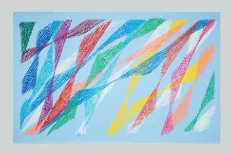 Zeefdruk Dorazio - Composizione azzurra