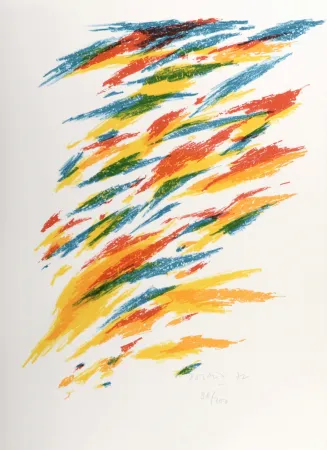 Lithografie Dorazio - Flames, 1972 - Hand-signed