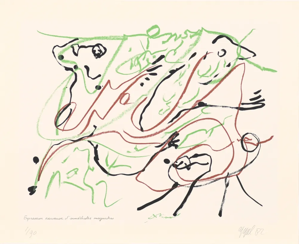 Zeefdruk Dotremont - Expression nerveuse