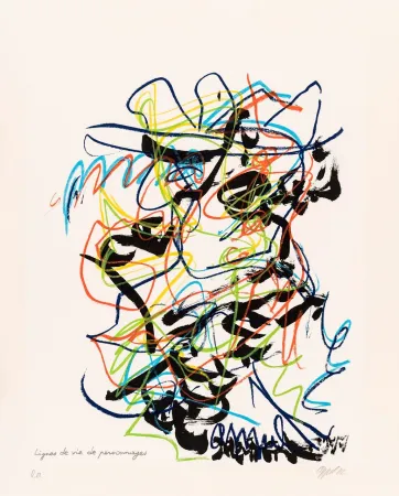 Zeefdruk Dotremont - Lignes de vie de personnages