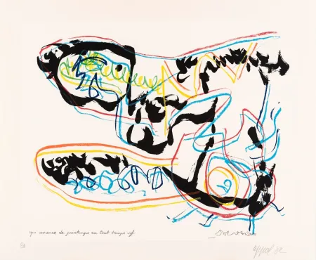 Zeefdruk Dotremont - Qui avance