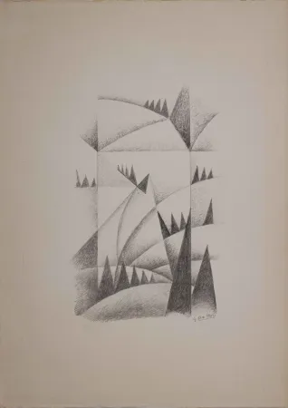 Lithografie Dottori - Fiumi e rocce