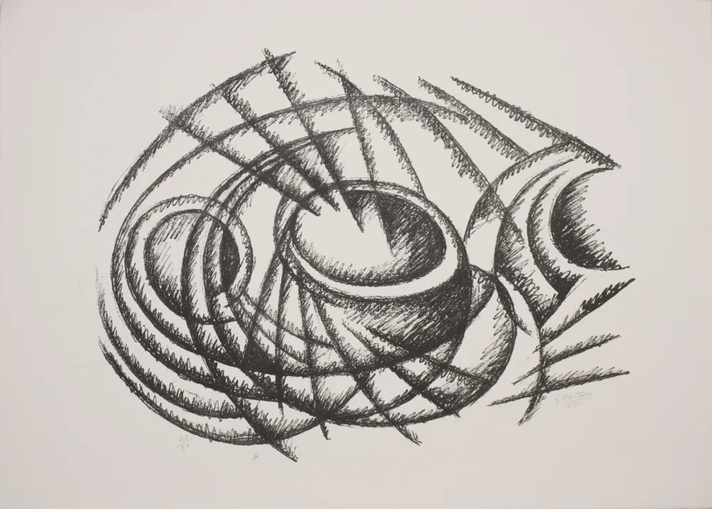 Lithografie Dottori - Linee dinamiche di paesaggio