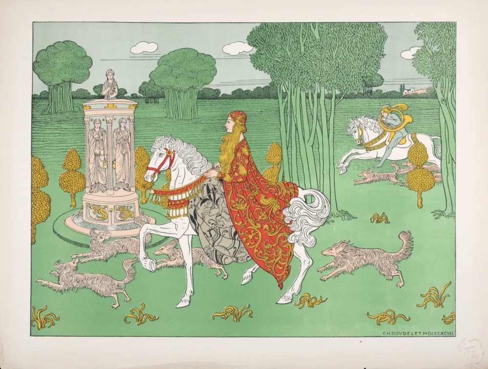 Lithografie Doudelet - La Châtelaine, 1897