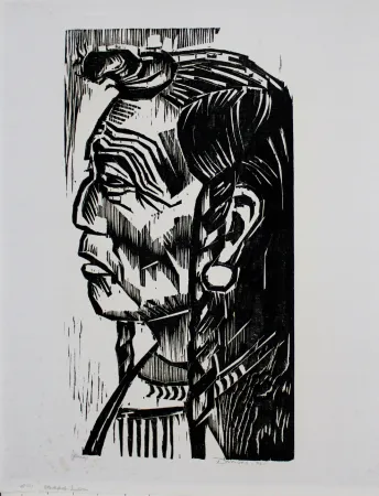 Houtsnede Drewes - Blackfoot