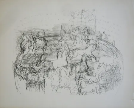 Lithografie Dufy - Chevaux
