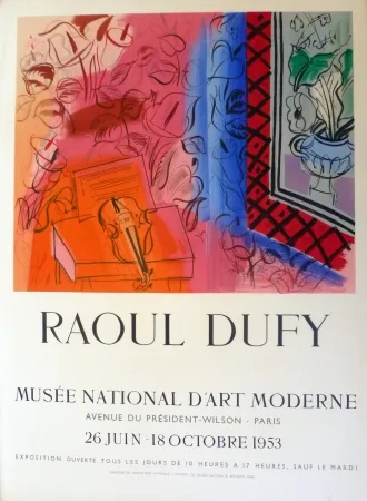 Lithografie Dufy - Exposition au musée national d'art moderne,Paris 1953