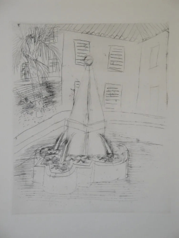 Gravure Dufy - Fontaine à Vence