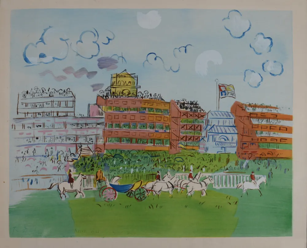 Lithografie Dufy - Track at Ascot, c. 1952