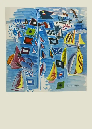 Lithografie Dufy - VILLE DE HONFLEUR - HOMMAGE A RAOUL DUFY 1954