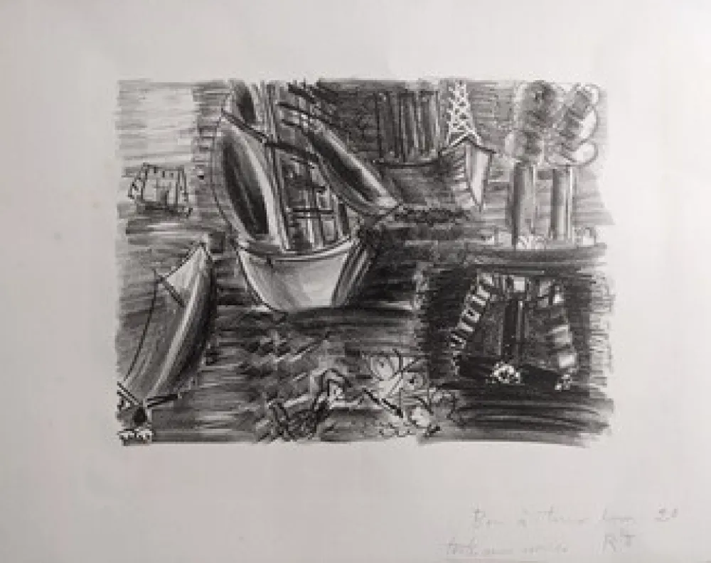 Lithografie Dufy - Voiliers et papillons