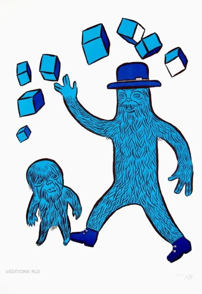 Lithografie Düne - Where is the man ?