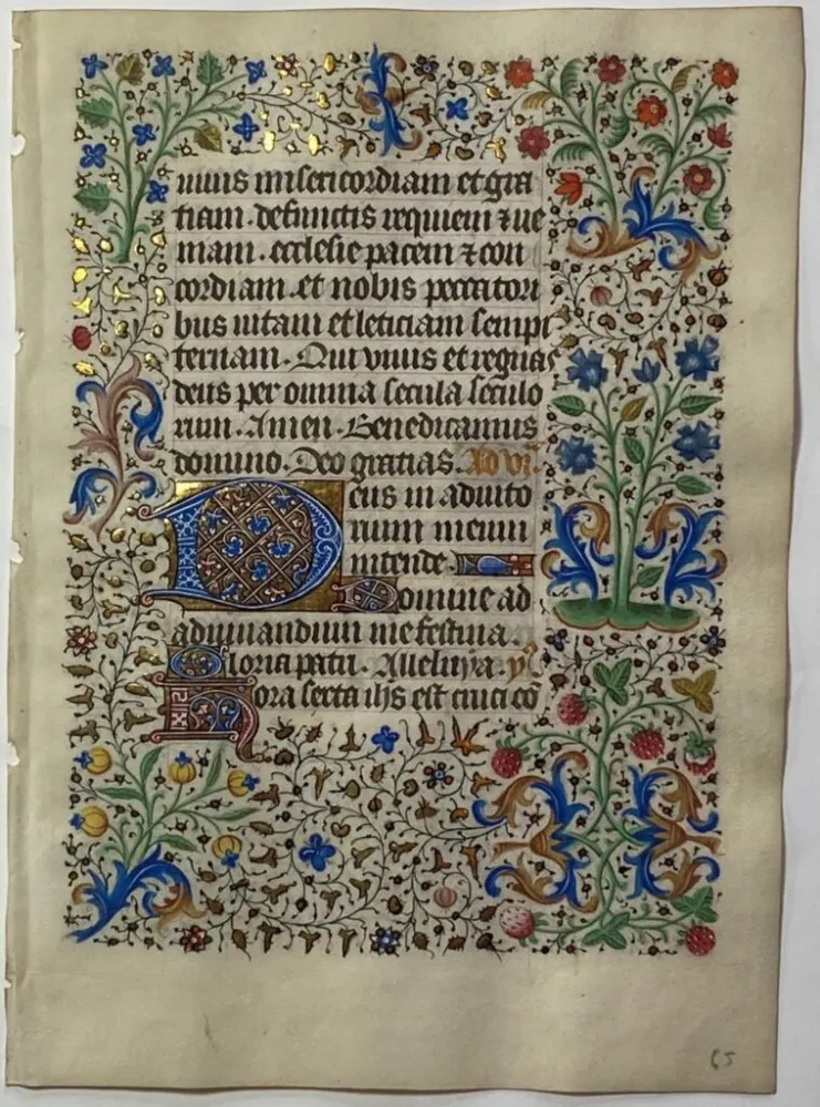 Geen Techniek Dunois - Leaf from a Book of Hours, use of Rouen WITH STRAWBERRIES