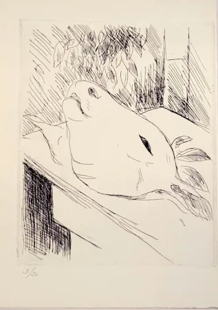 Lithografie Dunoyer De Segonzac - La tête de veau