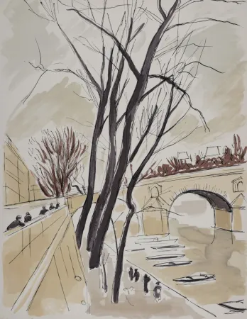 Lithografie Dunoyer De Segonzac - Les Quais de Paris, 1962