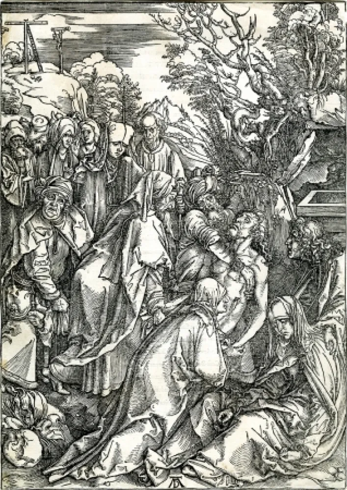 Houtsnede Durer - Deposition of Christ (The Large Passion), c. 1496-97