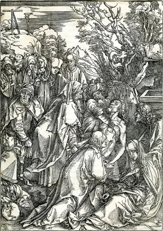 Houtsnede Durer - Deposition of Christ (The Large Passion), c. 1496-97