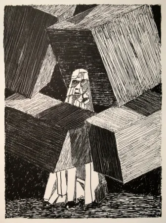 Lithografie Dürrenmatt - Selbstgespräch