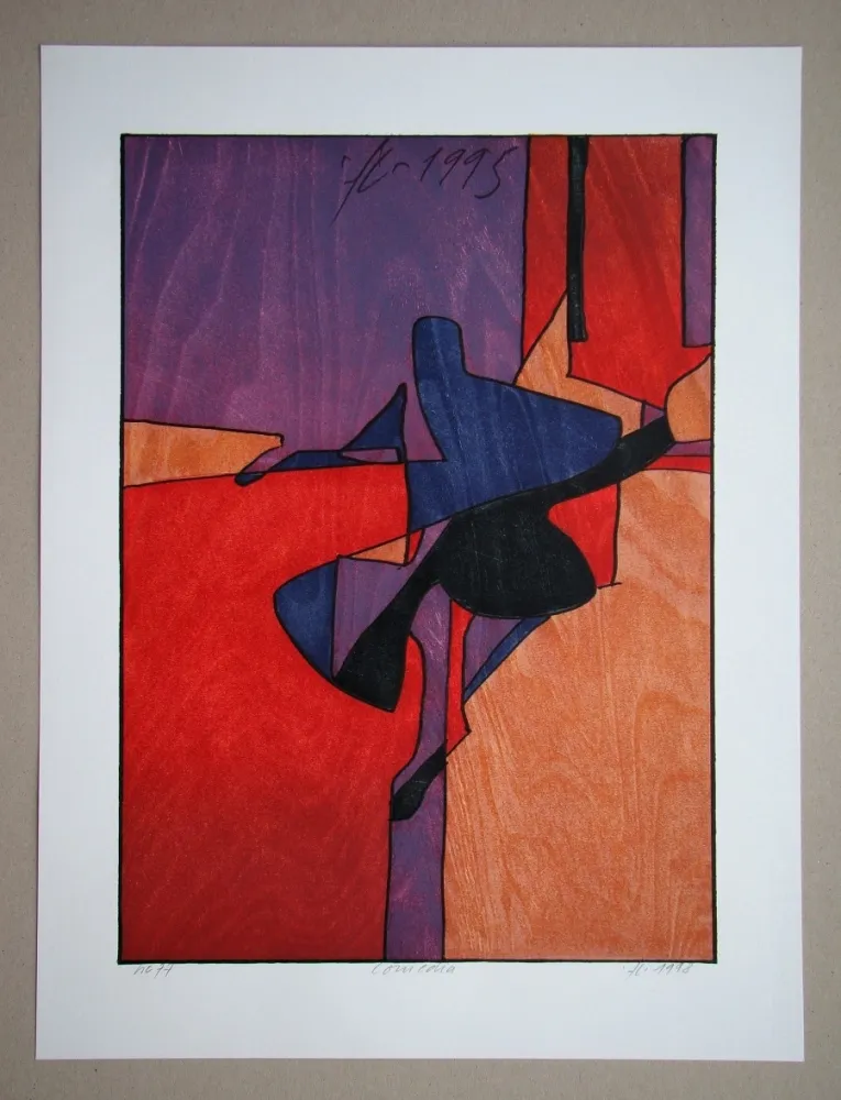 Houtsnede Eggenschwiler - Comedia