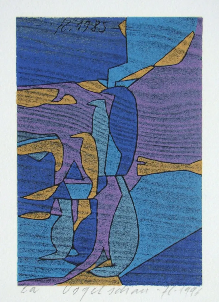 Houtsnede Eggenschwiler - Vogelschau