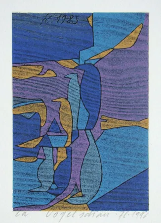 Houtsnede Eggenschwiler - Vogelschau