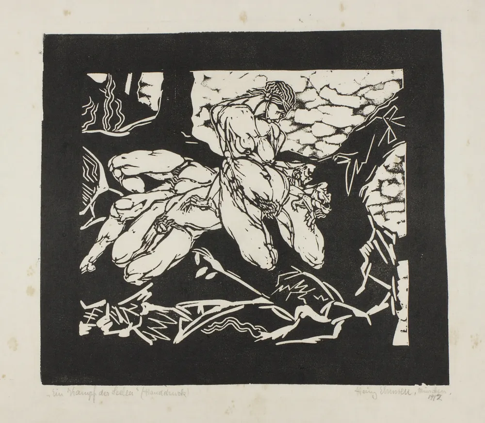 Houtsnede Ehmsen - Ein Kampf der Seelen 