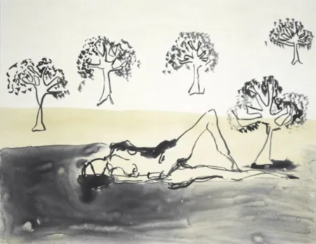 Lithografie Emin - Laying with the Olive Trees