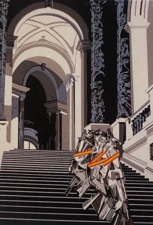 Zeefdruk Equipo Cronica - Desnudo bajando la escalera