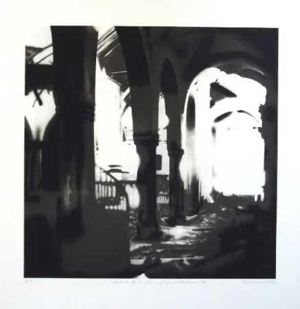 Lithografie Equipo Realidad - Interior de la Iglesia de Espejo (Cordoba) en septiembre de 1937