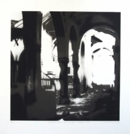 Lithografie Equipo Realidad - Interior de la Iglesia de Espejo (Cordoba) en septiembre de 1937