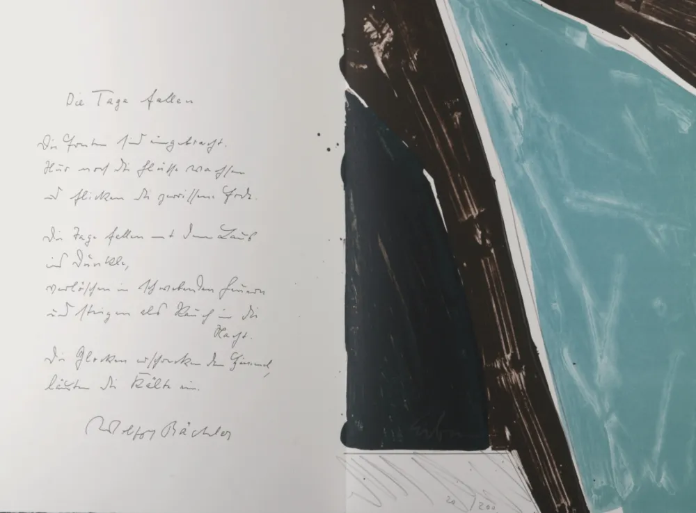 Lithografie Erben - Die Tage Fallen, 1987 - Hand-signed