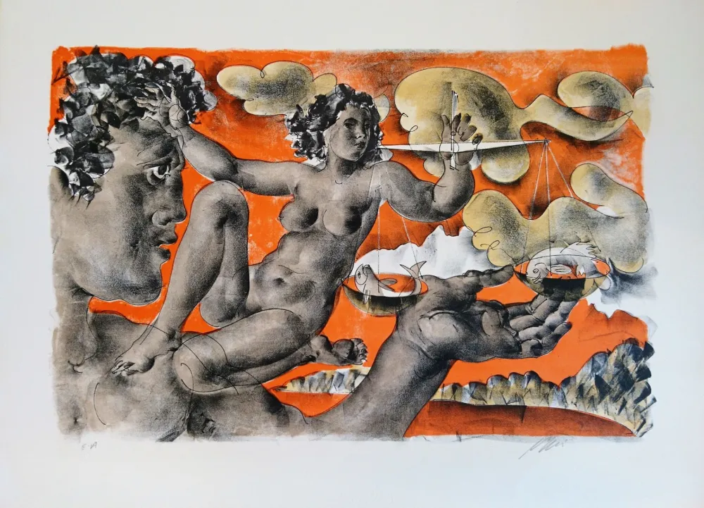 Lithografie Erni - Balance