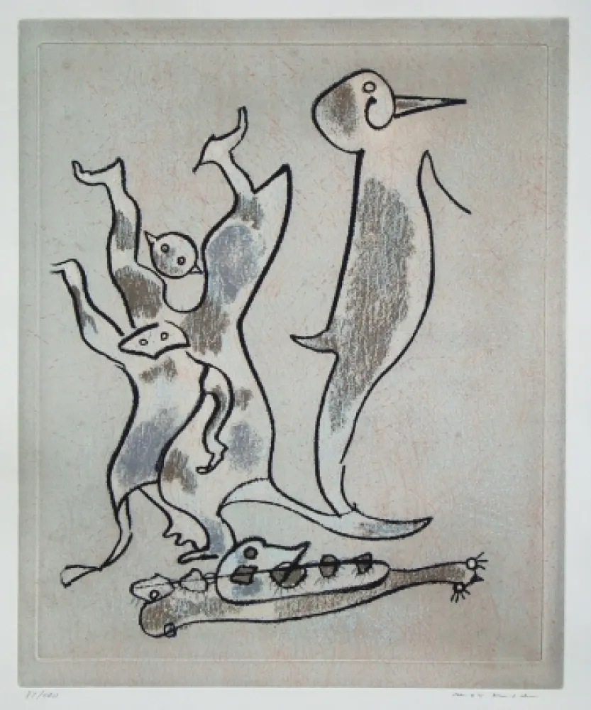 Ets En Aquatint Ernst - Entre chiens et loups