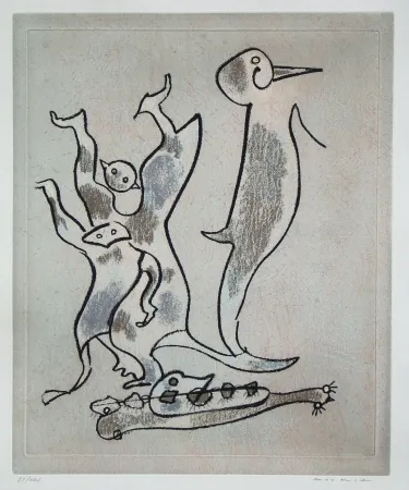 Ets En Aquatint Ernst - Entre chiens et loups