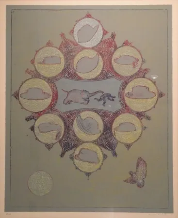 Lithografie Ernst - Le singe poursuivi par un éléphant pour un vol de chapeau