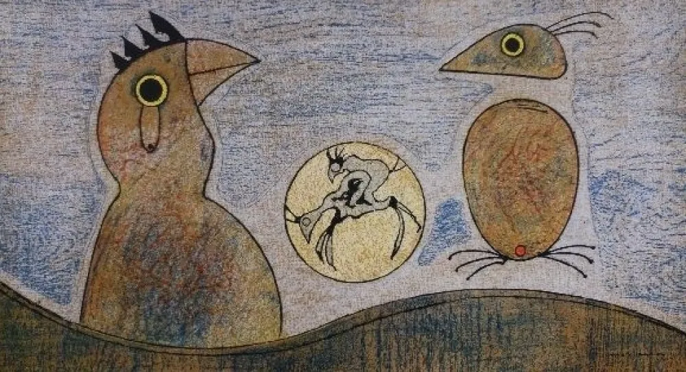 Lithografie Ernst - Oiseaux