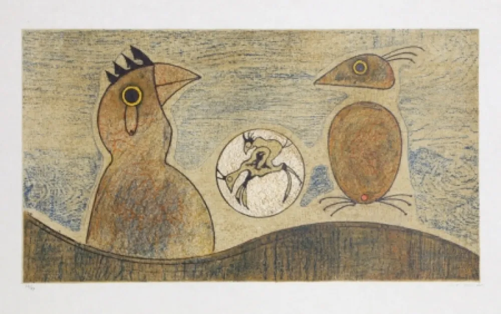 Lithografie Ernst - Oiseaux Souterrains